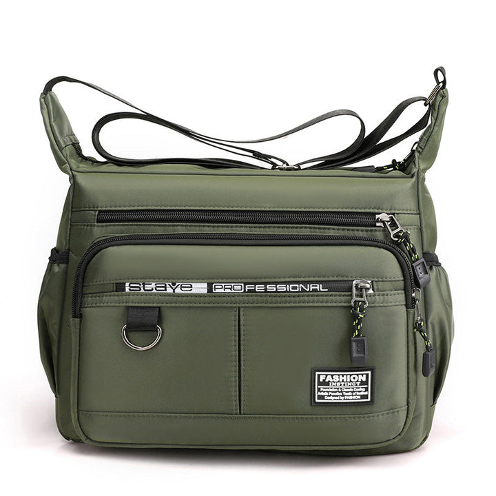 Men's everyday messenger bag: multi-pocket, durable, waterproof, versatile for daily carry & travel.
