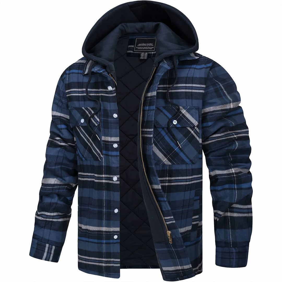 Men's Explorer Flannel Winter Jacket, padded & warm for rugged outdoor adventures and cold weather.