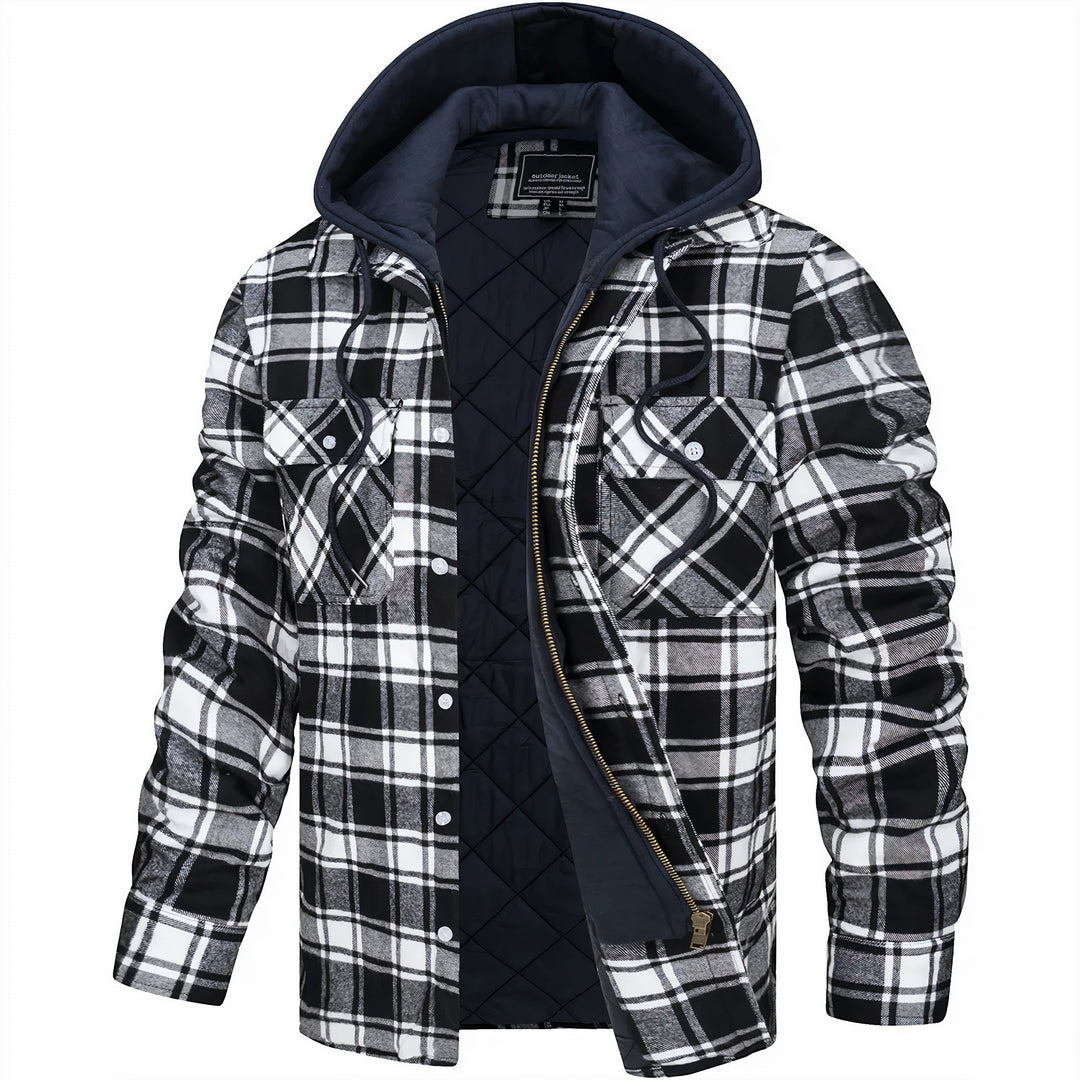 Adventure-ready men's padded winter coat, tough and warm, essential outdoor gear for extreme cold.