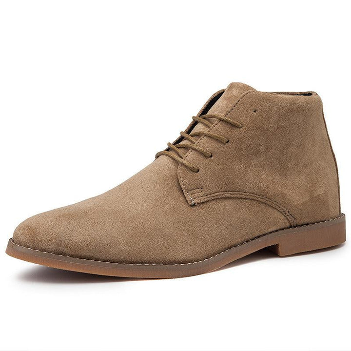 Close-up of men's versatile fashion boots, showcasing modern footwear design.