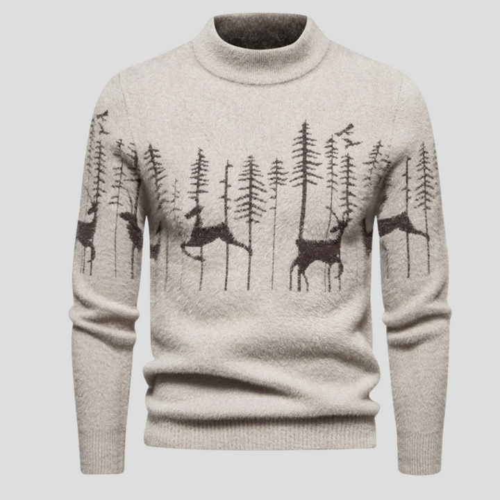 Men's festive Christmas crew neck sweater in cozy holiday knit style