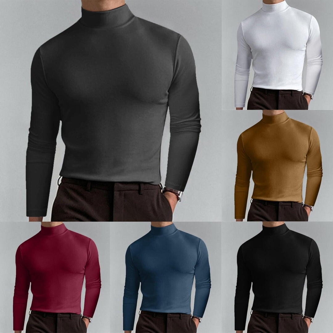 Men's fine cotton blend turtleneck sweater in a smart casual design.