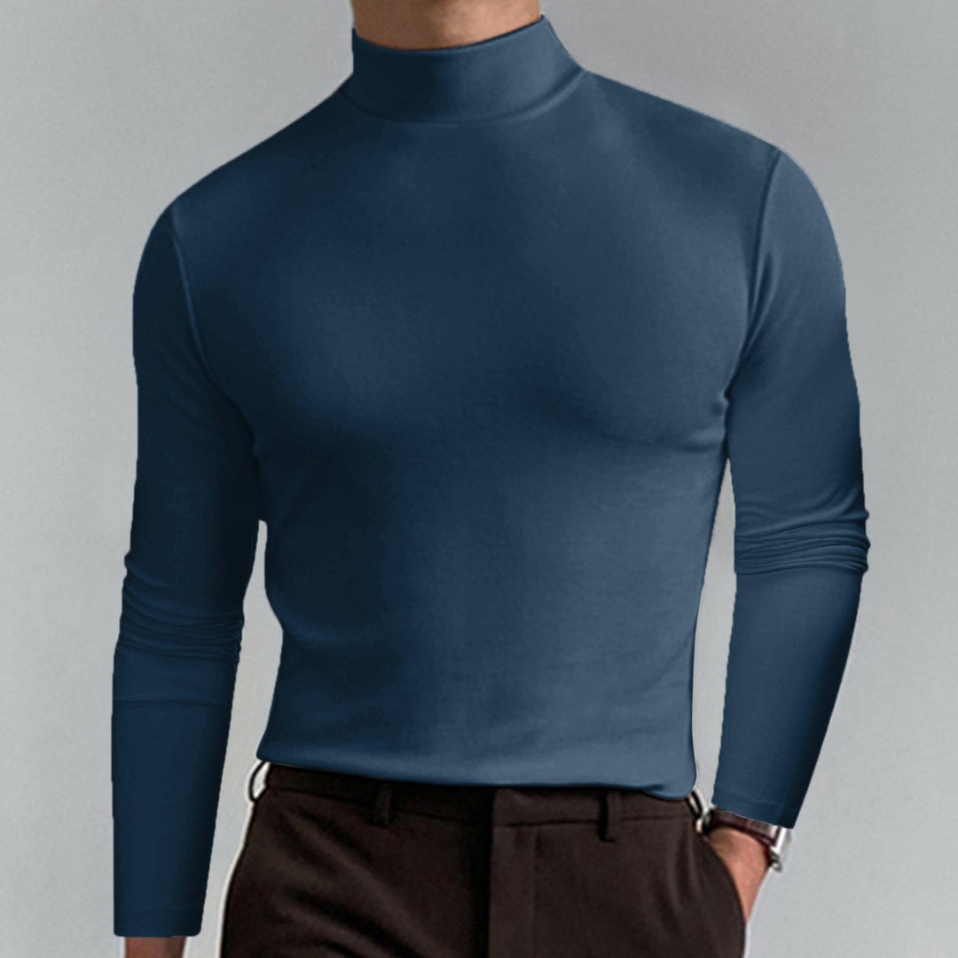 Men's smart casual fashion: A fine cotton blend turtleneck, a must-have.