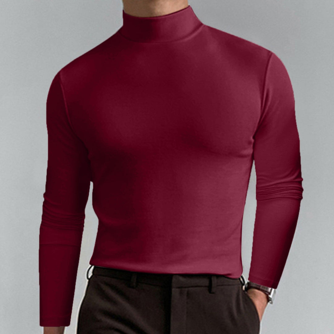 Wardrobe essential: A smart casual men's turtleneck sweater in soft cotton blend.