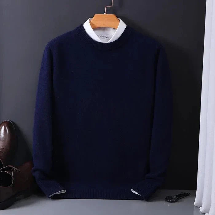 Timeless men's loose wool sweater, soft and warm for winter casual wear.