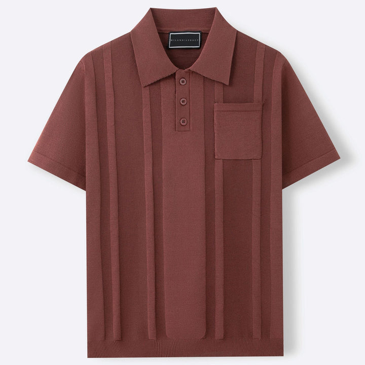 Smart casual men's short sleeve shirt featuring a unique textured knit.