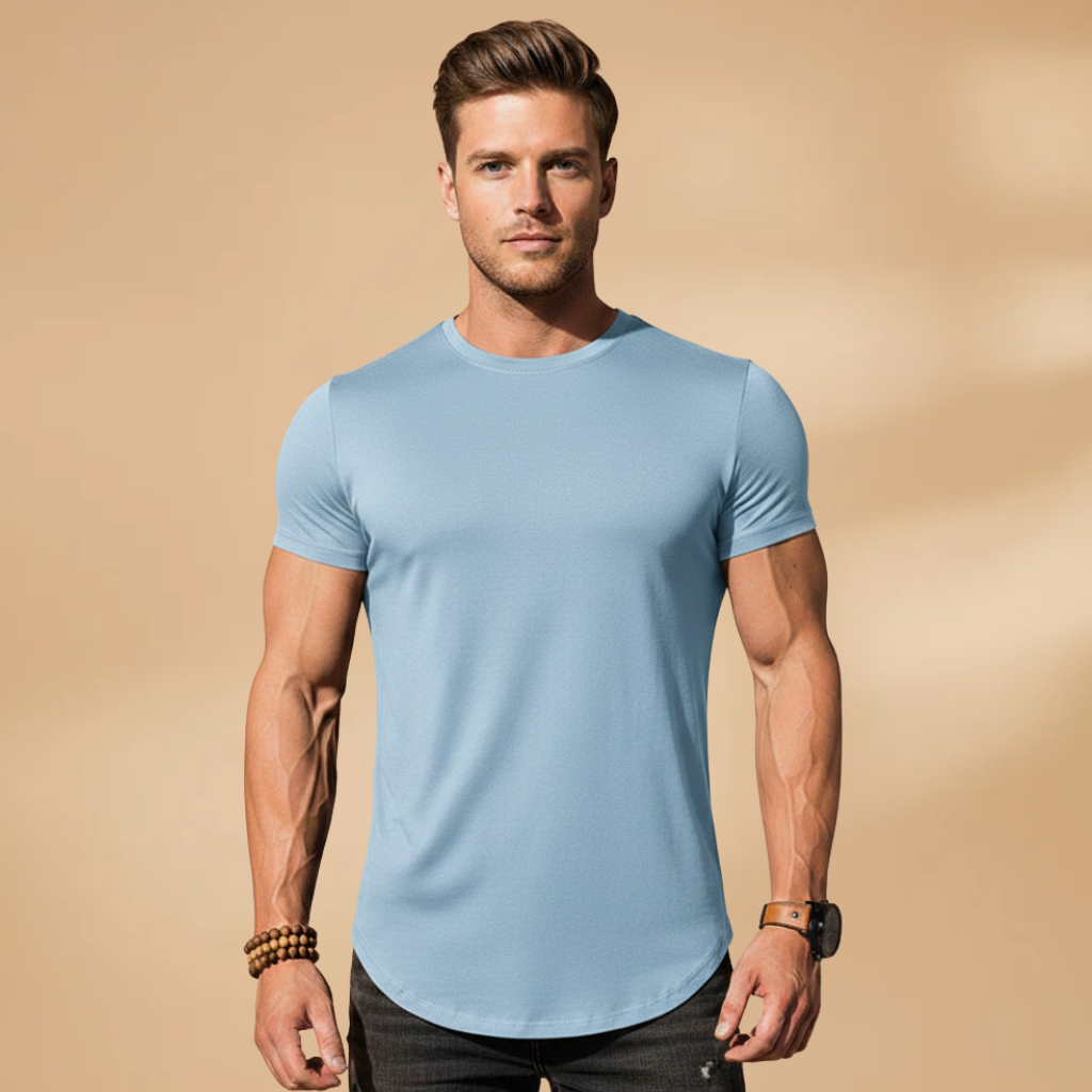 Men's quick-dry fitness t-shirt, fitted for gym workouts & training. High-performance activewear sportswear.