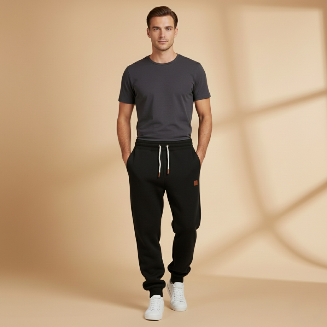 Pair of men's winter pants, showing the plush fleece interior.
