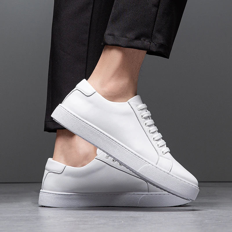 Fashion-forward men's formal sneakers, sleek lace-up design.