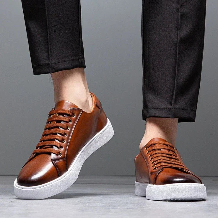 Comfortable men's formal footwear, versatile lace-up sneakers.