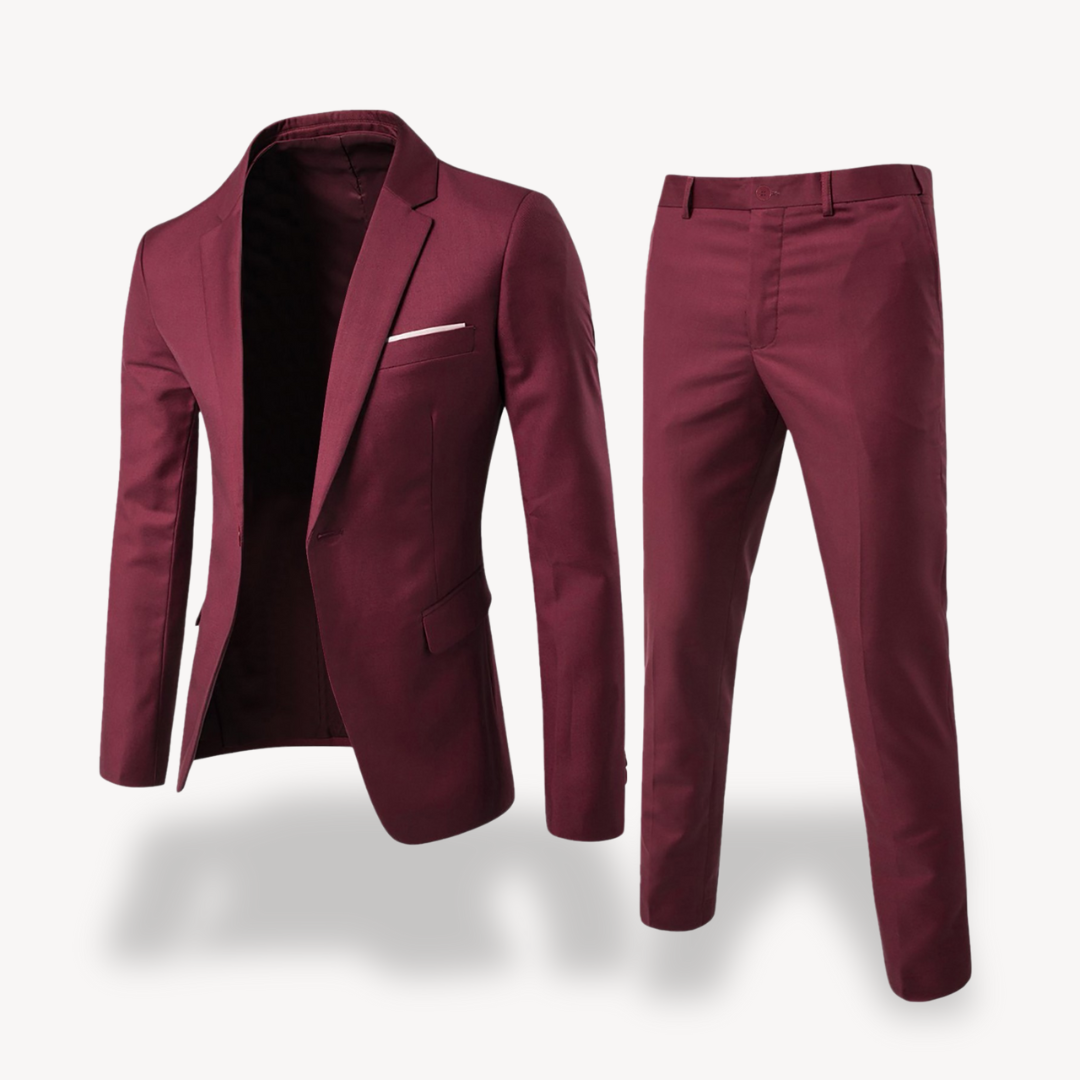Elegant men's fashion: a sophisticated two-piece formal suit with a slim-fit blazer & pants.