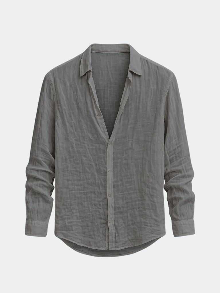 Breathable men's Franklin long sleeve shirt. Casual collared top designed for summer comfort & everyday style.