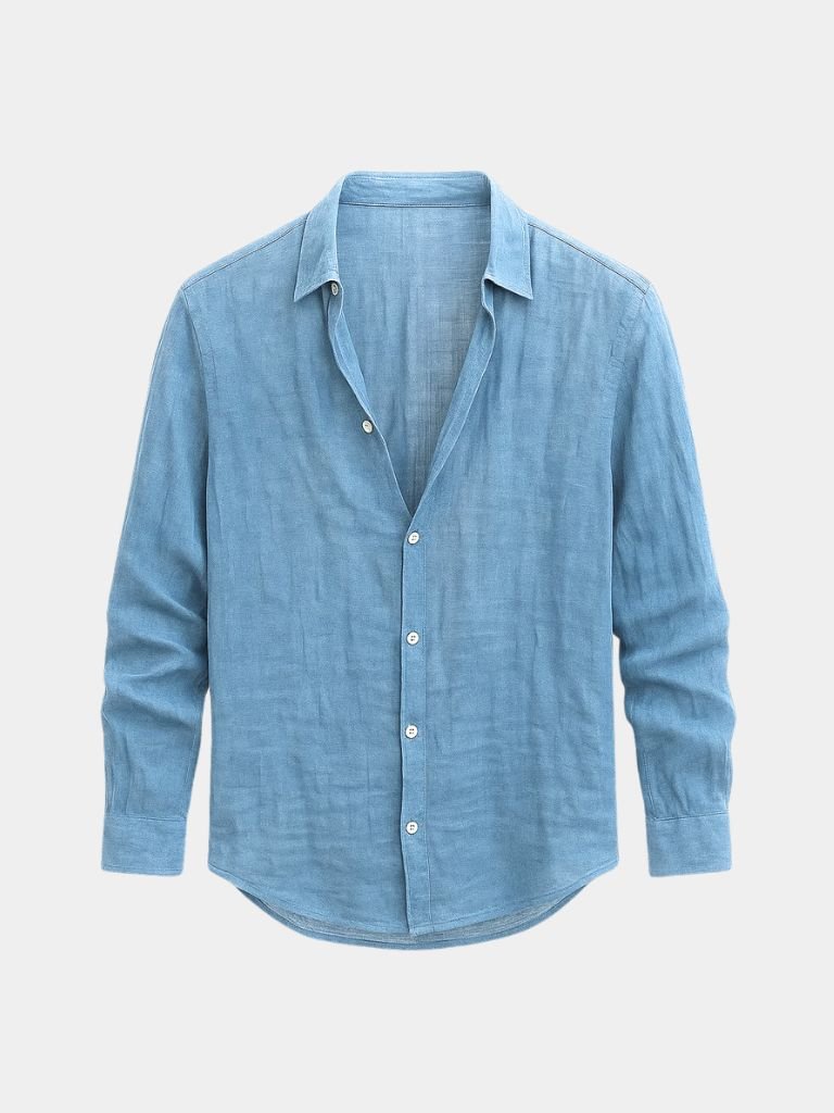Menswear: Franklin casual long sleeve shirt. Stylish & breathable for summer comfort, perfect for versatile fashion.