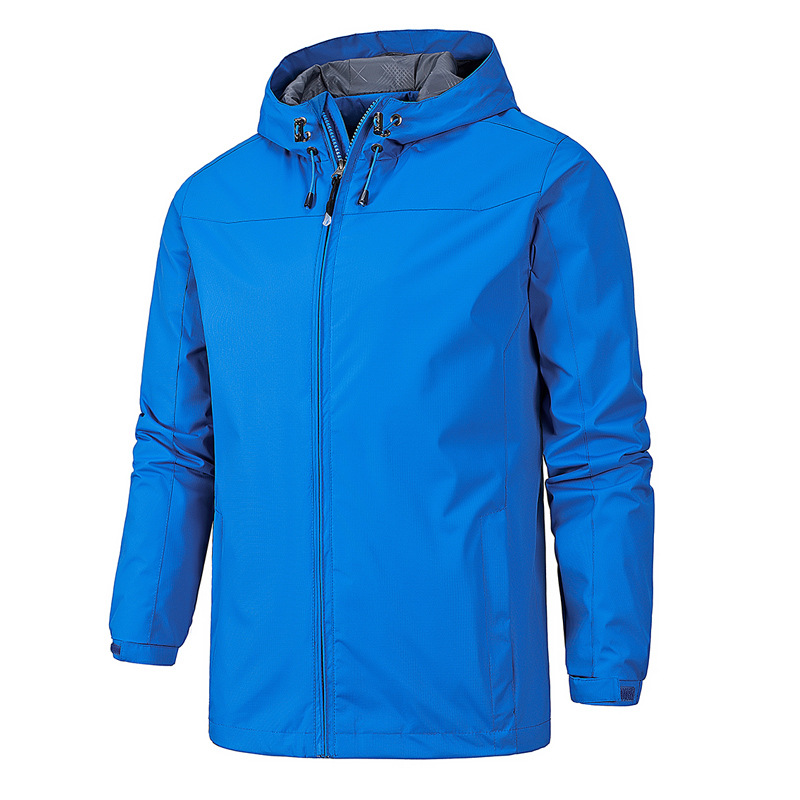 Versatile men's full zip hooded jacket, perfect for casual outerwear & layering. Features comfort fit & drawstring hood.