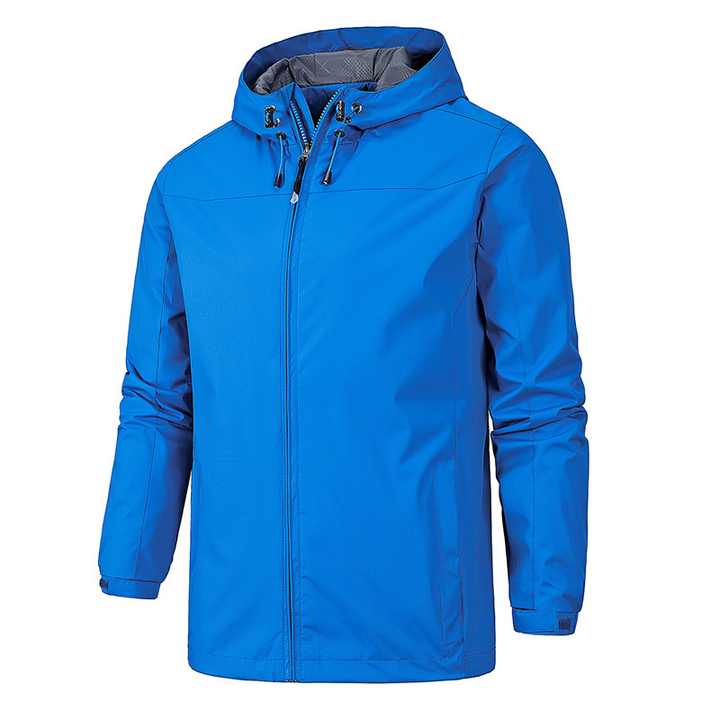 Versatile men's full zip hooded jacket, perfect for casual outerwear & layering. Features comfort fit & drawstring hood.