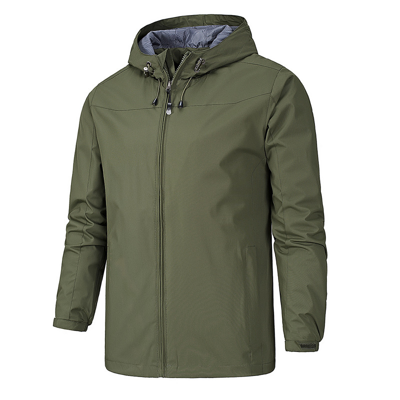Cozy men's hooded jacket with full zip, essential for fall fashion & winter comfort. Soft outerwear with a drawstring hood.