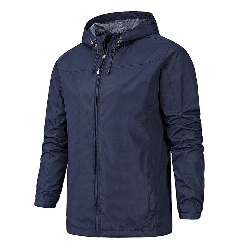 Stylish men's full zip hooded jacket for everyday wear. Casual comfort fit, perfect as versatile fall & winter outerwear.