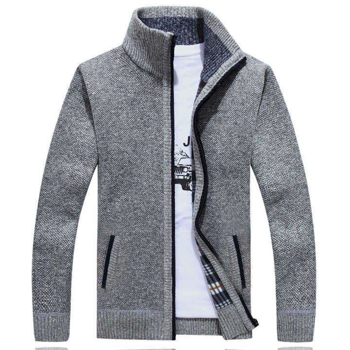 Versatile men's full zip jacket, stand collar, soft plaid lining. Great for casual style.