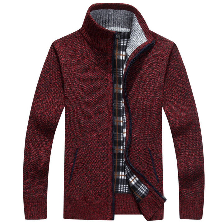 Men's casual full zip jacket, warm plaid lining. Essential autumn & winter outerwear.