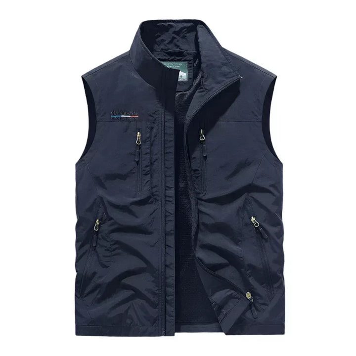 All-season men's lightweight vest with full zip, great as a layering jacket for outdoor adventures.