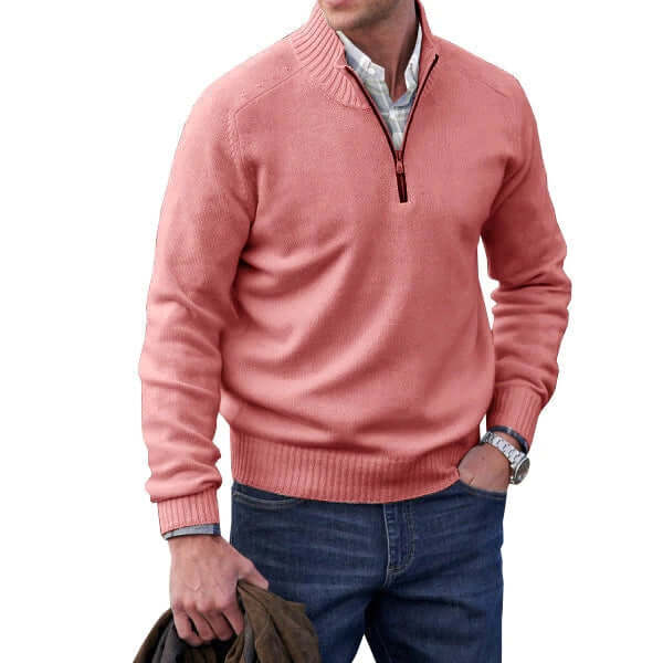 Effortless men's full-zip sweater, a comfortable long-sleeve top for everyday style.