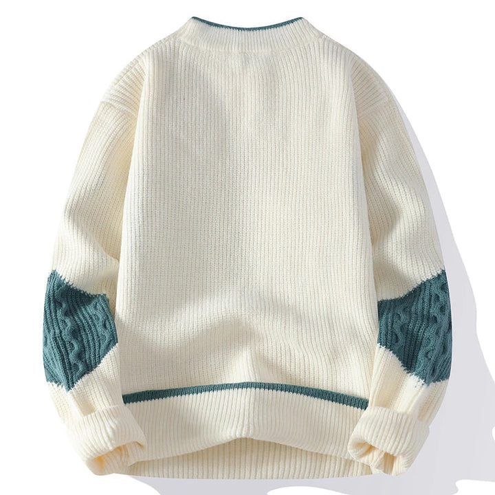 Stylish men's graphic crew neck sweater, a unique long sleeve pullover. Perfect for casual comfort & autumn fashion.