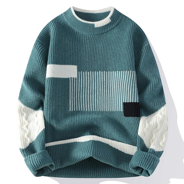Men's statement graphic crew neck sweater. Long sleeve pullover for unique casual autumn & winter fashion.