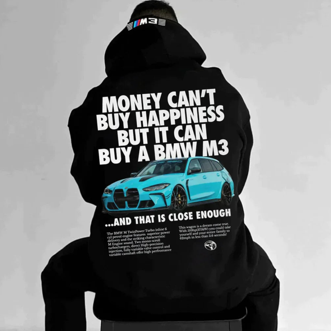 Casual men's streetwear hoodie with a bold graphic design, plus size options.