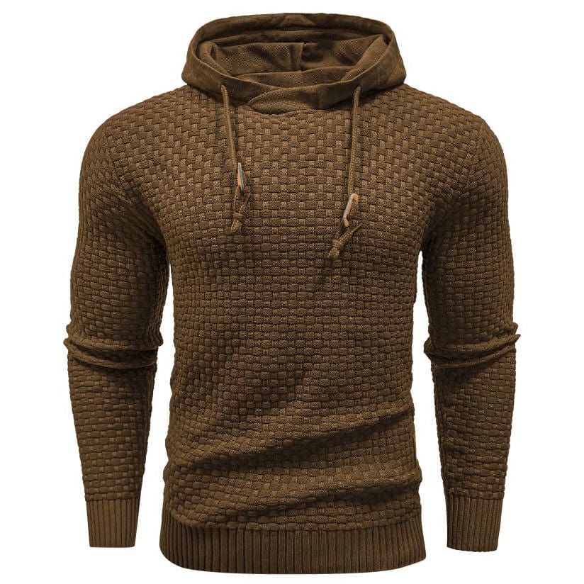 Everyday men's textured hoodie. Comfortable pullover for casual layering & comfort.