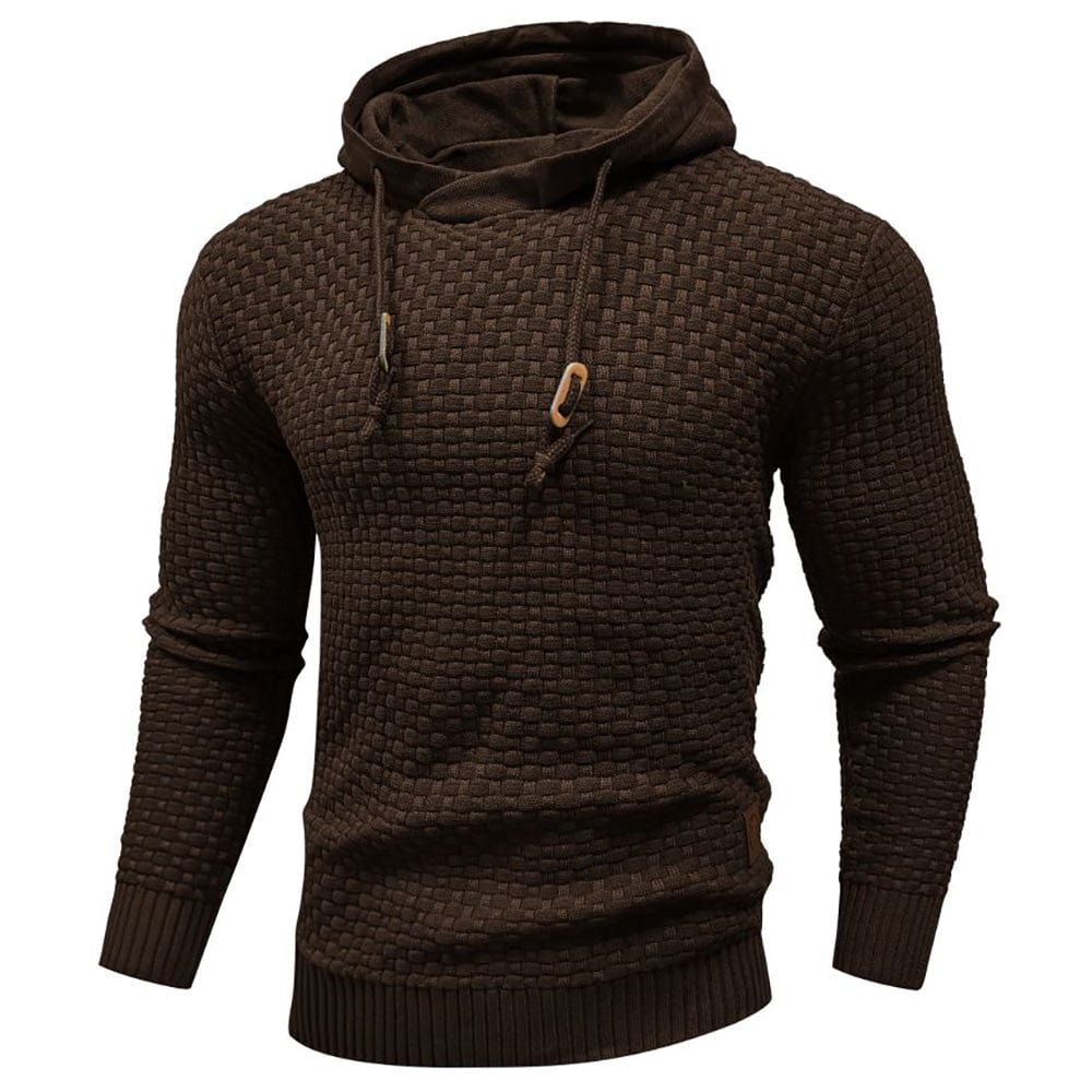 Streetwear men's casual textured hoodie. Pullover style with long sleeves & comfy hood.