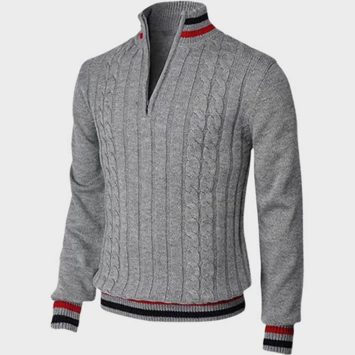 Stylish men's fashion: versatile half zip sweater, perfect for smart casual occasions.