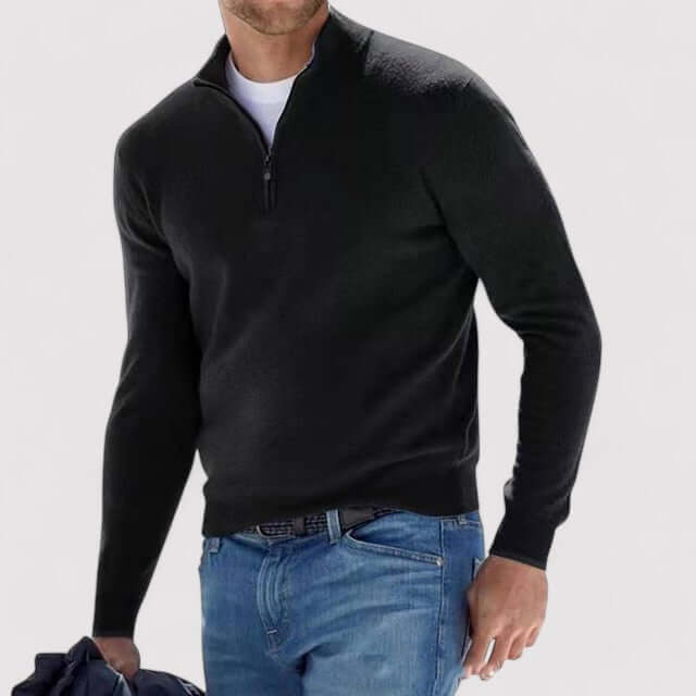 Stylish men's half-zip sweater, a versatile pullover for smart casual and everyday fashion.