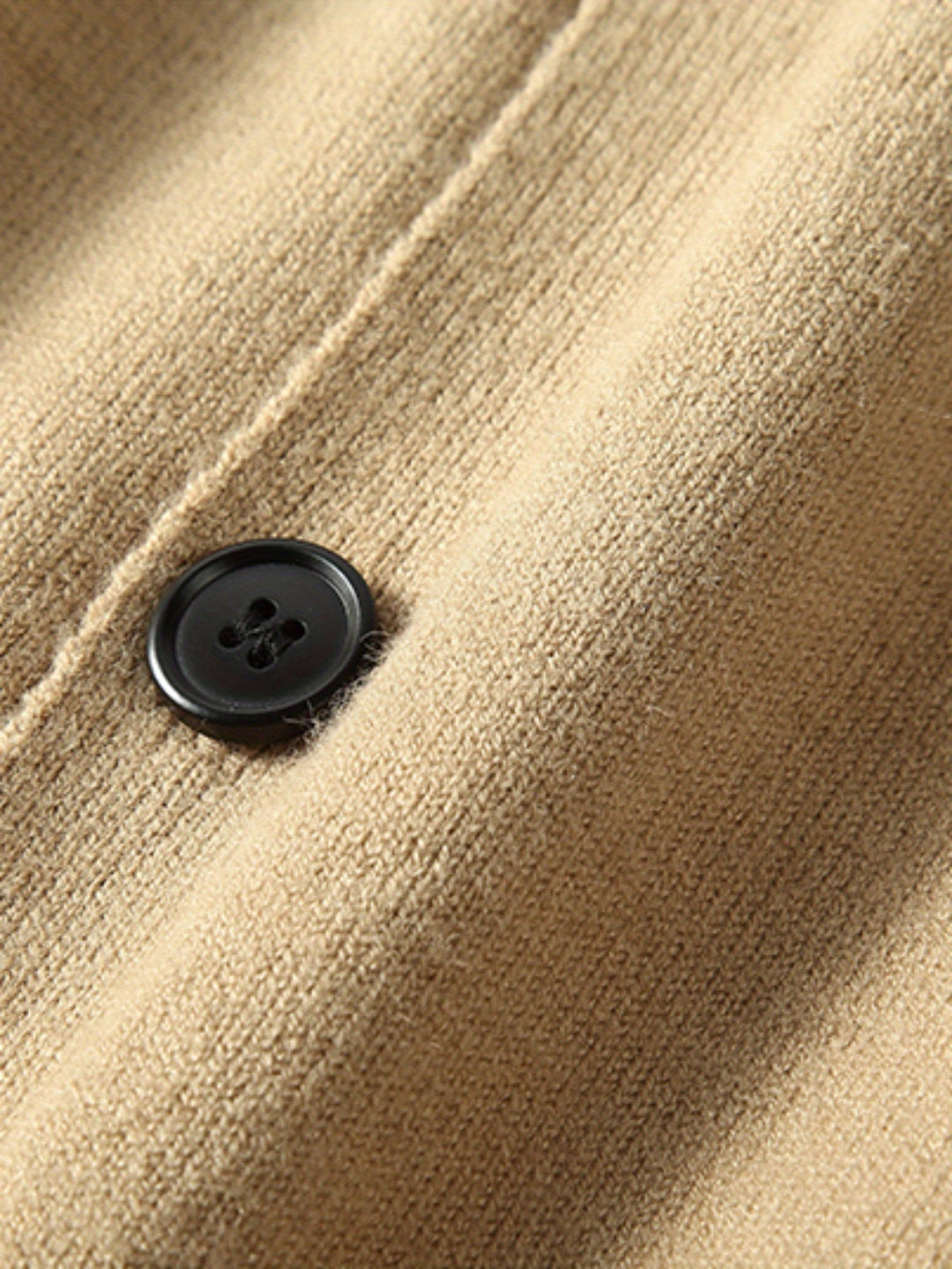 Men's elevated comfort handcrafted knit button cardigan, luxurious fall/winter men's fashion.