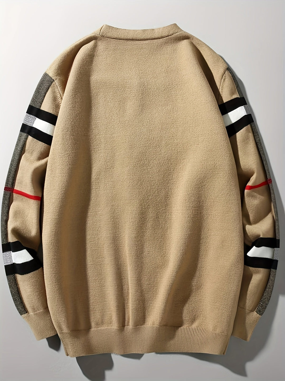 Handcrafted men's knit cardigan, artisan quality, button-front, premium men's fashion piece.