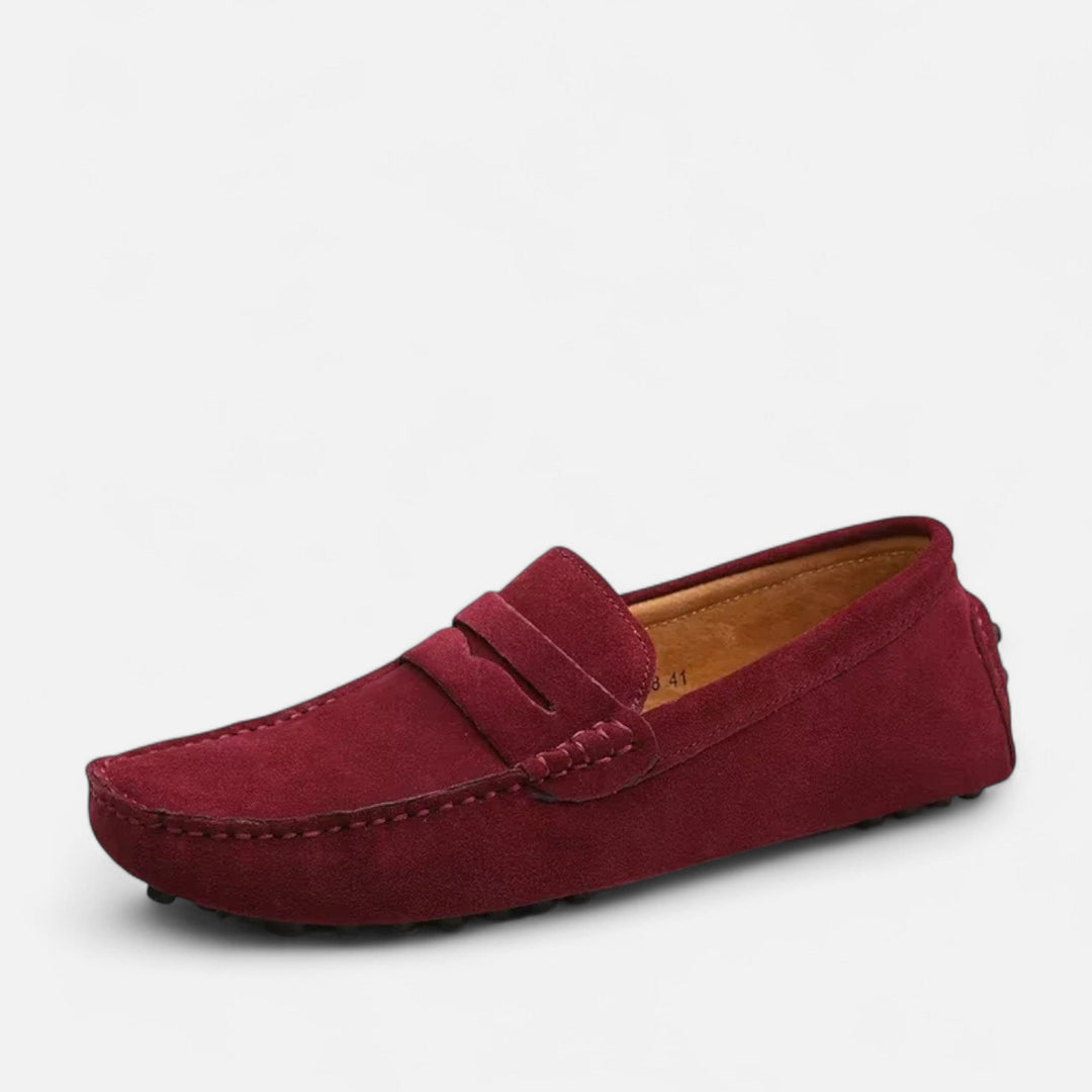 Men's handmade leather loafers, offering effortless comfort for smart casual or everyday wear. Slip-on style.