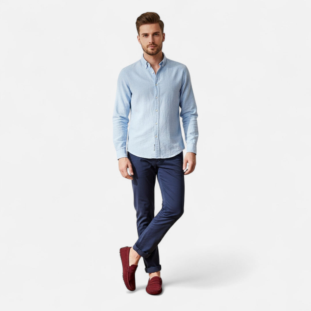 Stylish men's slip-on loafers, versatile for casual or smart casual outfits. Comfortable handmade footwear.