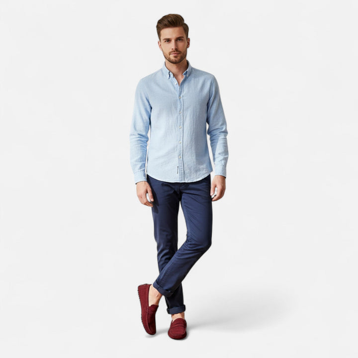 Stylish men's slip-on loafers, versatile for casual or smart casual outfits. Comfortable handmade footwear.