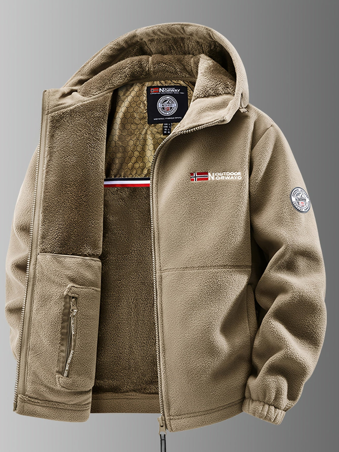 Men's heavy duty winter jacket with thermal fleece lining for extreme warmth.