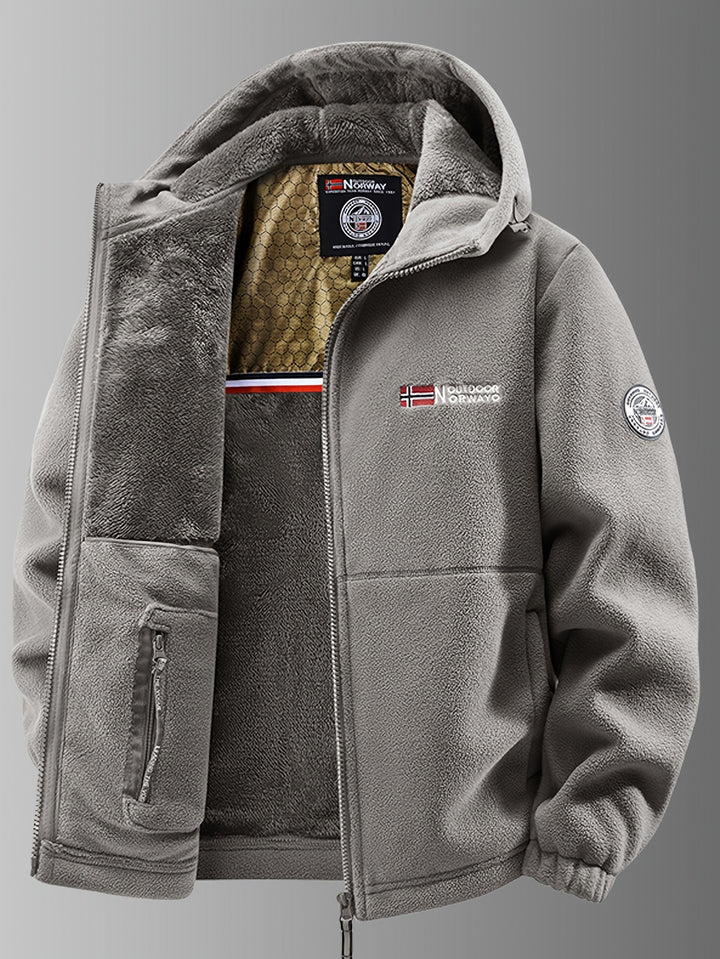 Windproof outdoor apparel: Men's insulated jacket perfect for winter adventures.
