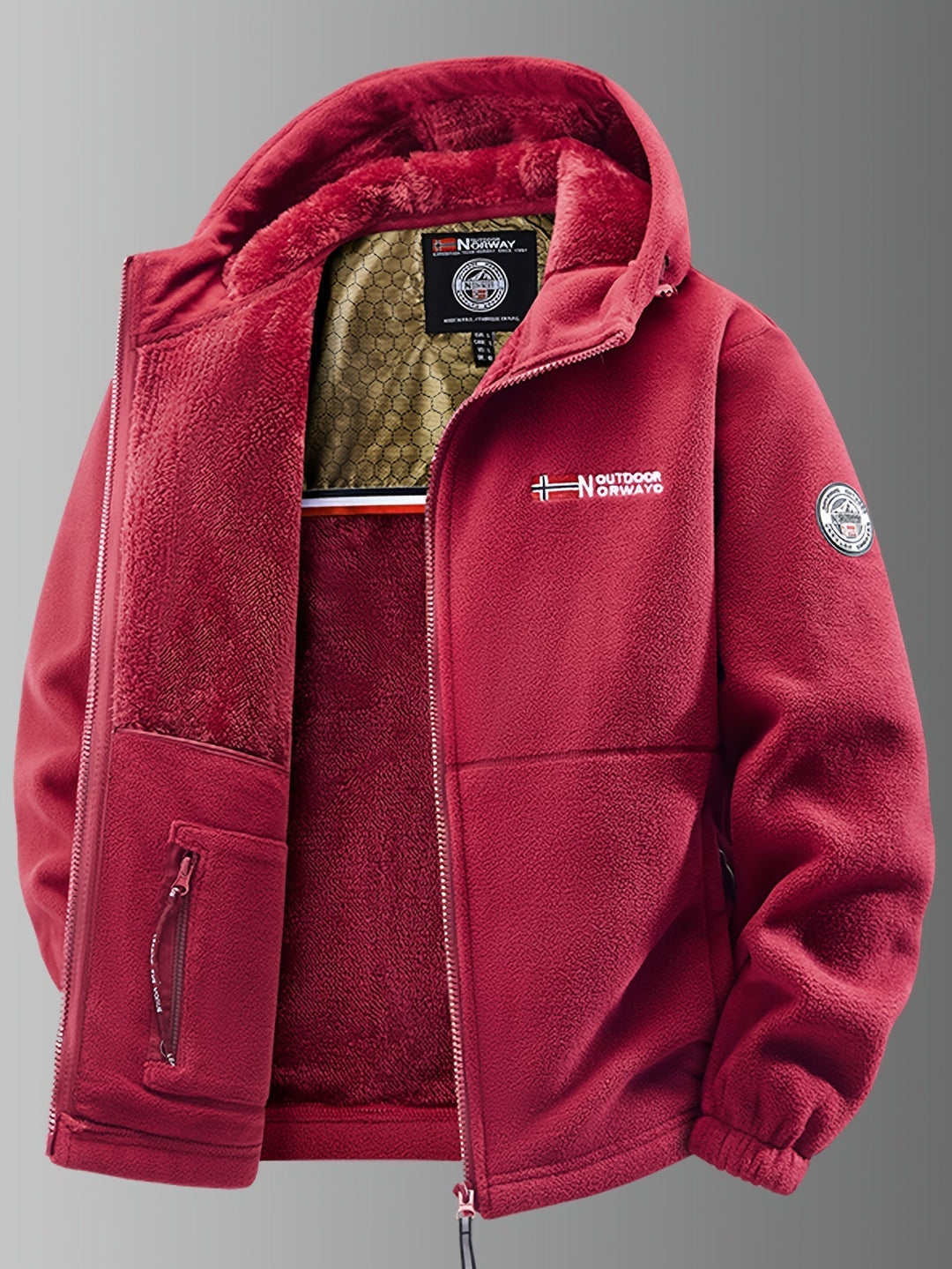 Men's thermal jacket designed for cold weather, offering superior insulation.