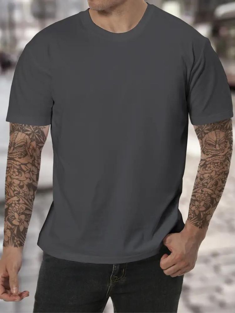 Men's high neck long sleeve t-shirt, soft and comfortable basic for everyday fashion.