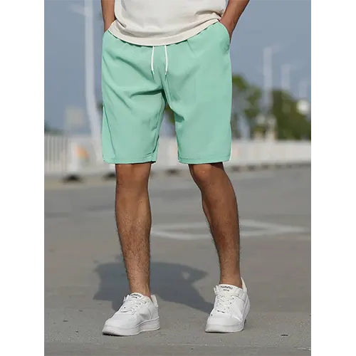 Comfortable men's high-waist shorts for summer. Breathable fabric, perfect for casual wear & beach days.