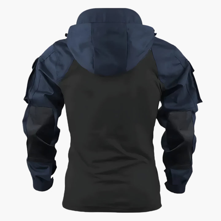 Stay protected in this men's military-style tactical jacket, designed for winter adventure.