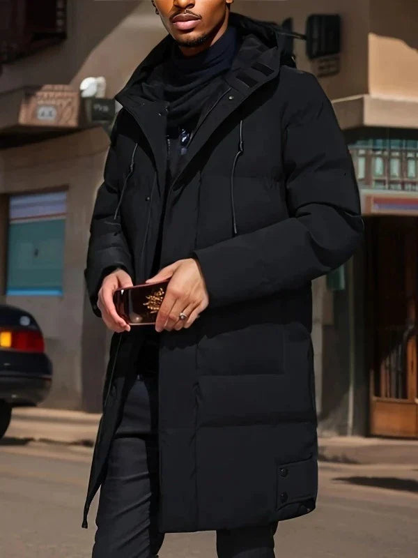 Durable men's waterproof parka, insulated for extreme cold. Offers rain protection & thermal warmth.