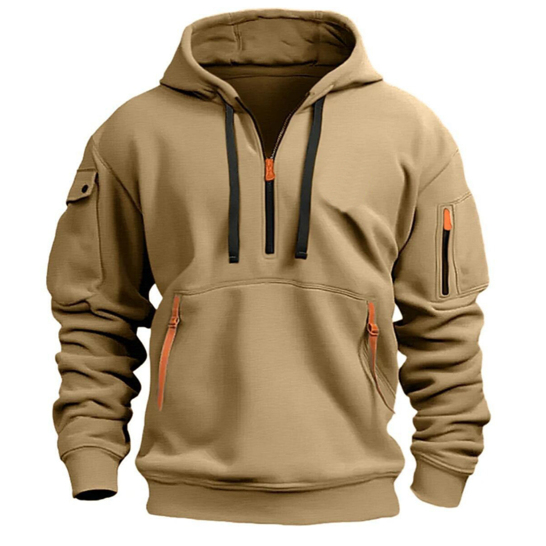 Back view of the Men's Jamie athletic apparel hoodie, showcasing its sporty design.