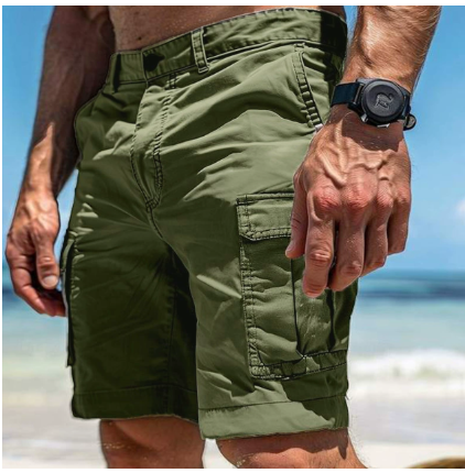 Comfortable men's cargo shorts in a relaxed fit, perfect for casual summer wear.