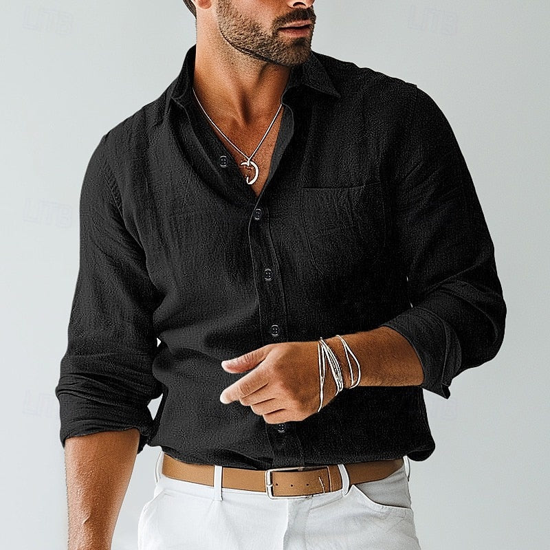 Lightweight khaki men's short-sleeve summer shirt, offering a relaxed fit and breathable comfort for casual wear.