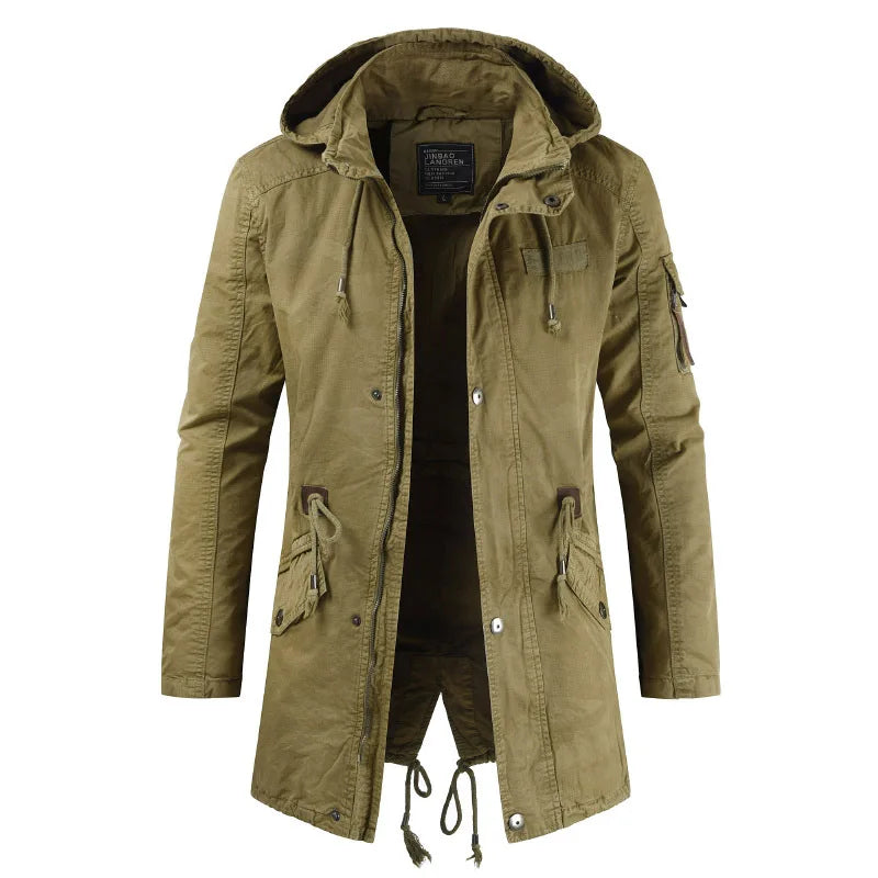 Men's padded winter parka jacket. Insulated windbreaker for warmth, comfort & cold weather protection.