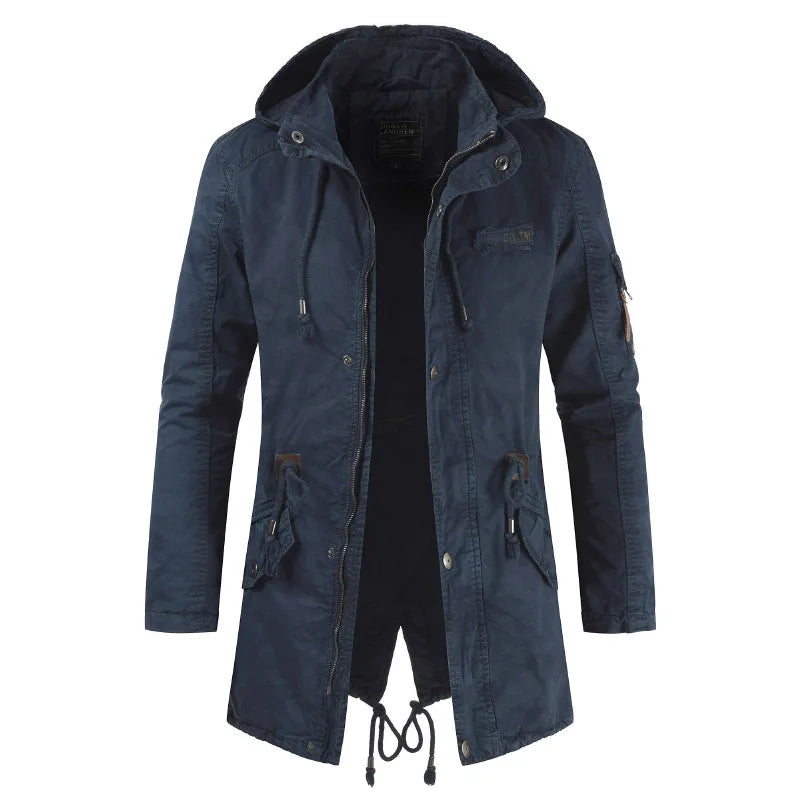 Durable men's outdoor parka windbreaker. Padded winter jacket for extreme cold & rugged comfort.