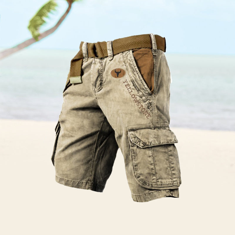 Stylish knee-length shorts featuring ample multi-pocket design for utility.